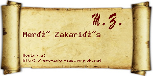 Merő Zakariás névjegykártya